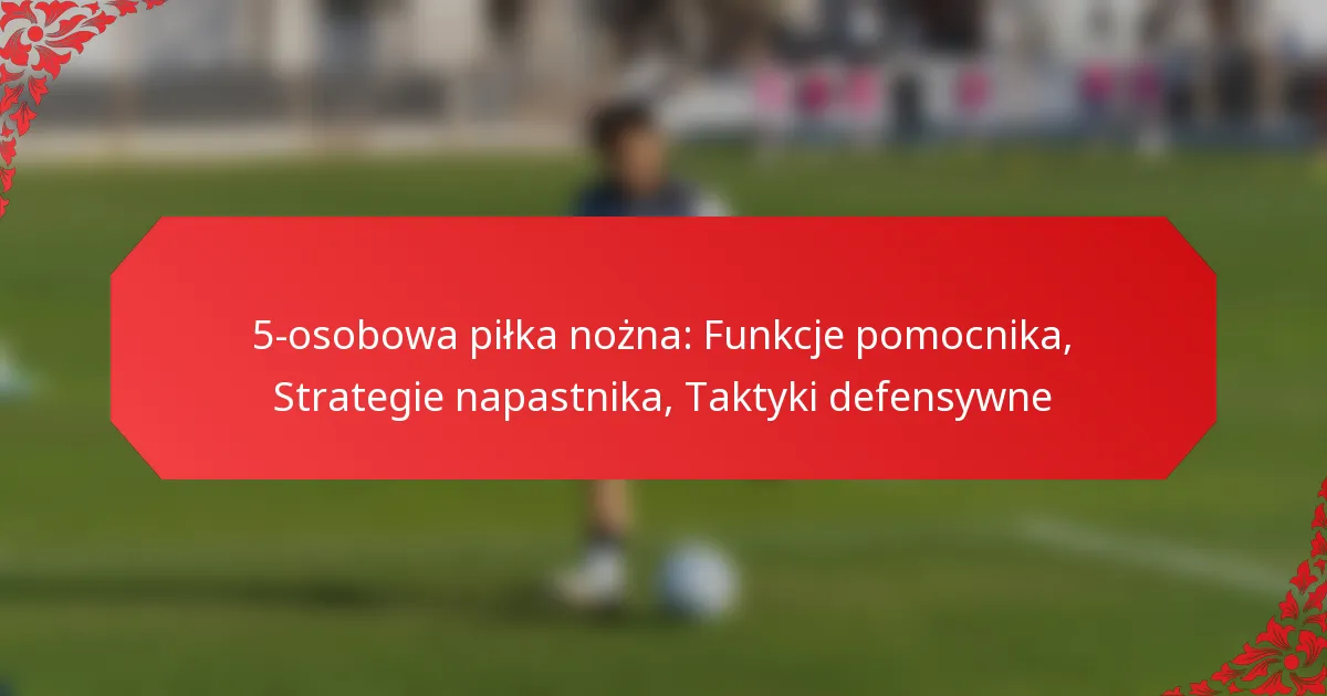 5-osobowa piłka nożna: Funkcje pomocnika, Strategie napastnika, Taktyki defensywne